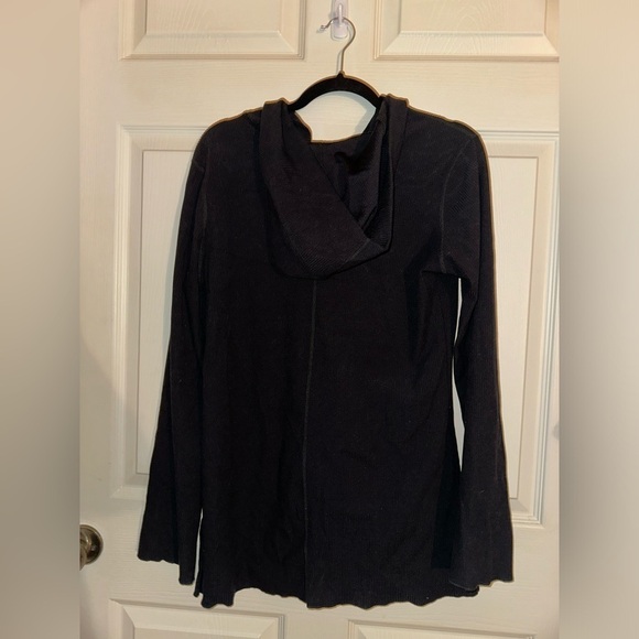 Athleta womens black v neck contemporary hooded sweater M athleisure - Picture 8 of 10